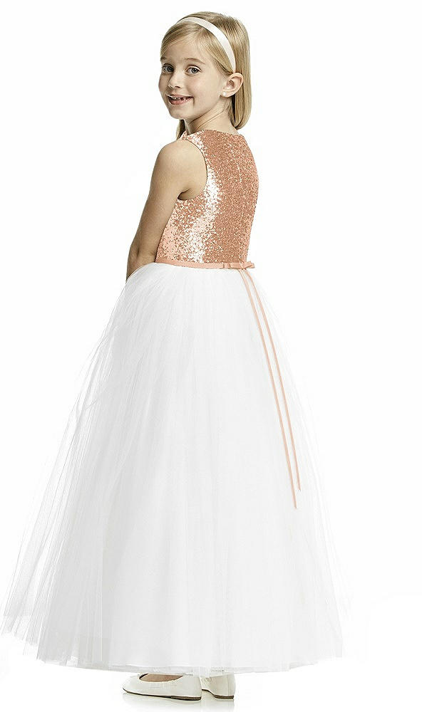 Back View - Copper Rose Flower Girl Dress FL4057