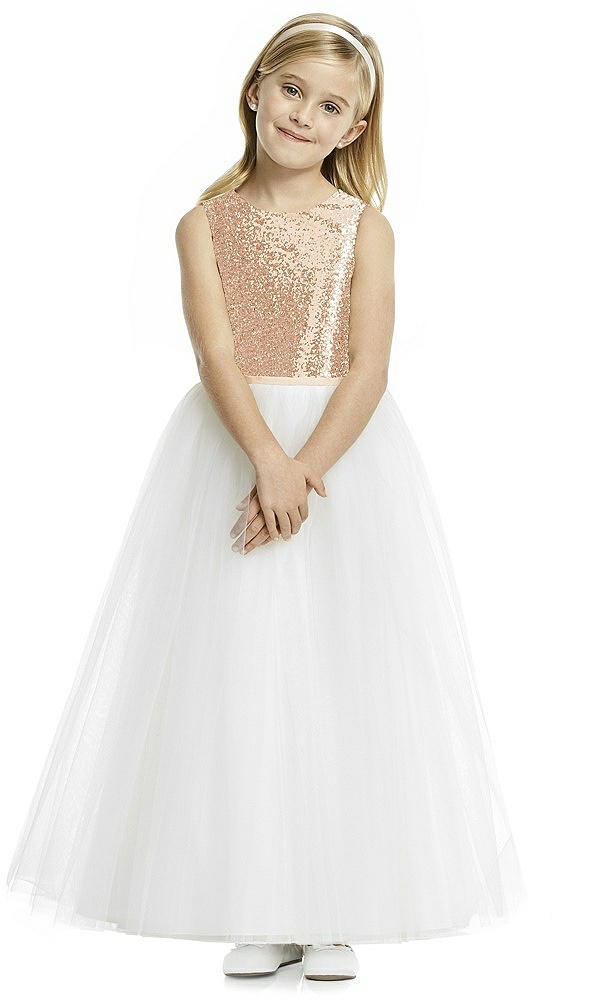 Front View - Rose Gold Flower Girl Dress FL4057