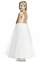 Rear View Thumbnail - Rose Gold Flower Girl Dress FL4057