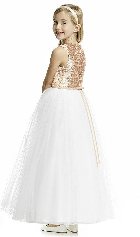 Back View - Rose Gold Flower Girl Dress FL4057