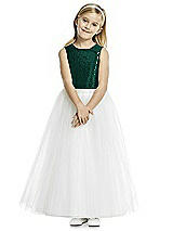 Front View Thumbnail - Hunter Green Flower Girl Dress FL4057