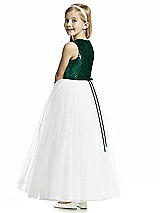 Rear View Thumbnail - Hunter Green Flower Girl Dress FL4057