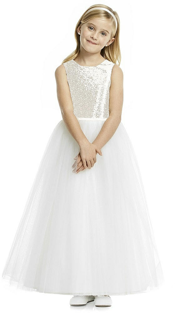 Front View - Ivory Flower Girl Dress FL4057