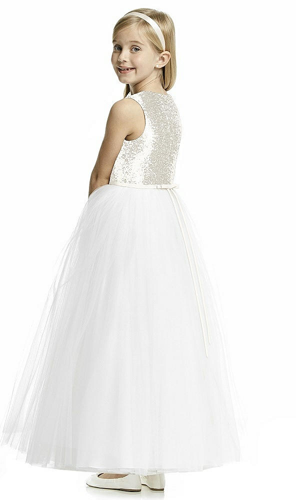 Back View - Ivory Flower Girl Dress FL4057