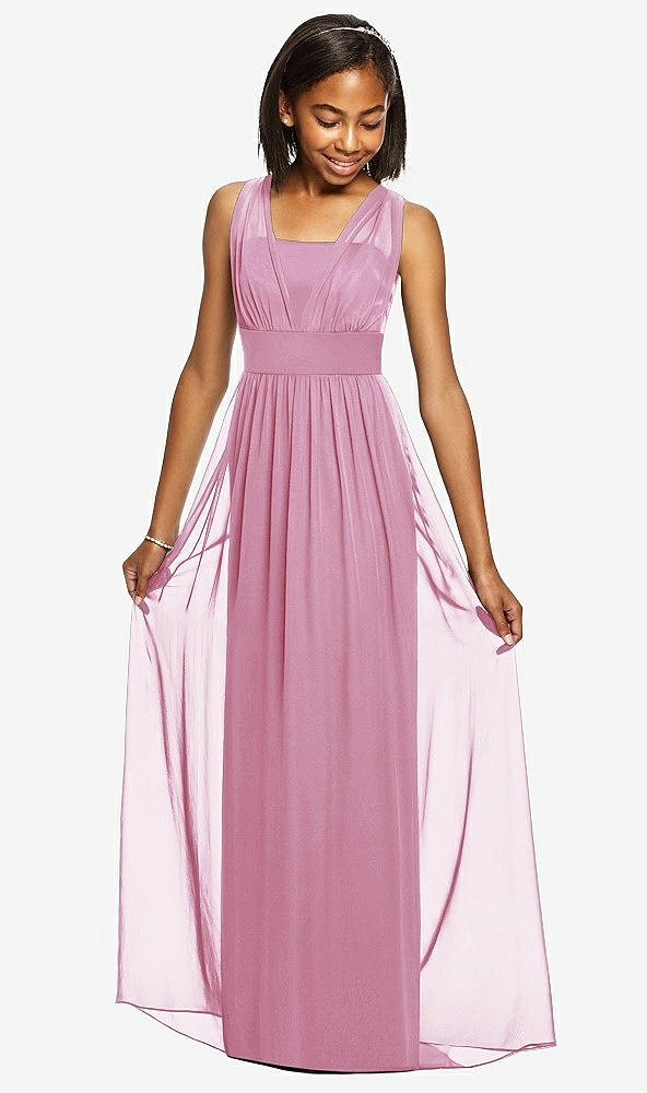 Front View - Powder Pink Dessy Collection Junior Bridesmaid Dress JR543