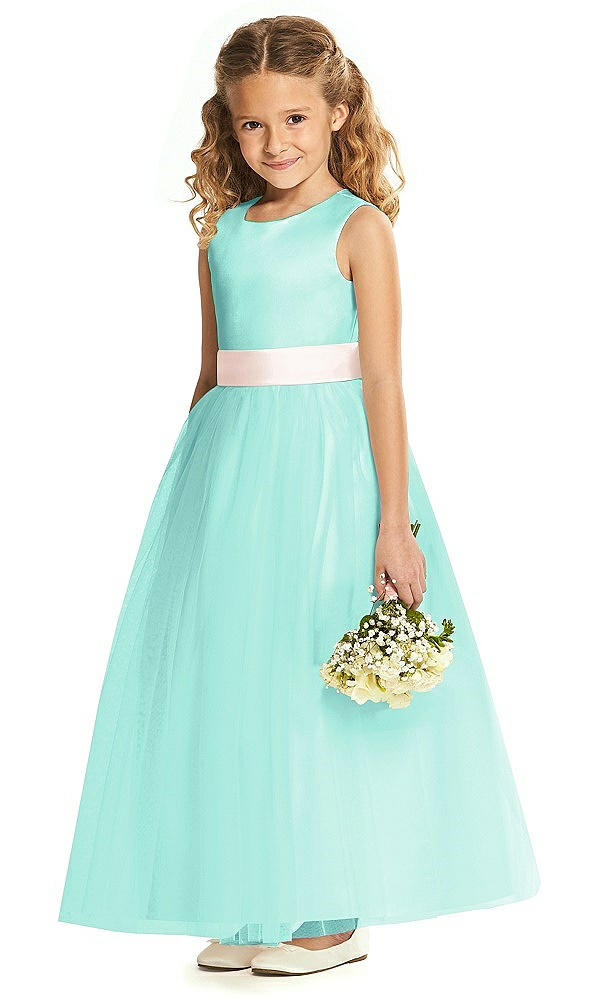 Front View - Coastal & Blush Flower Girl Dress FL4060