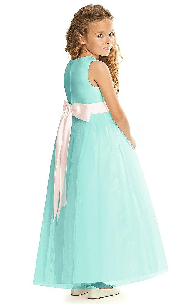 Back View - Coastal & Blush Flower Girl Dress FL4060