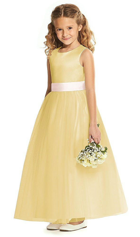 Front View - Maize & Blush Flower Girl Dress FL4060