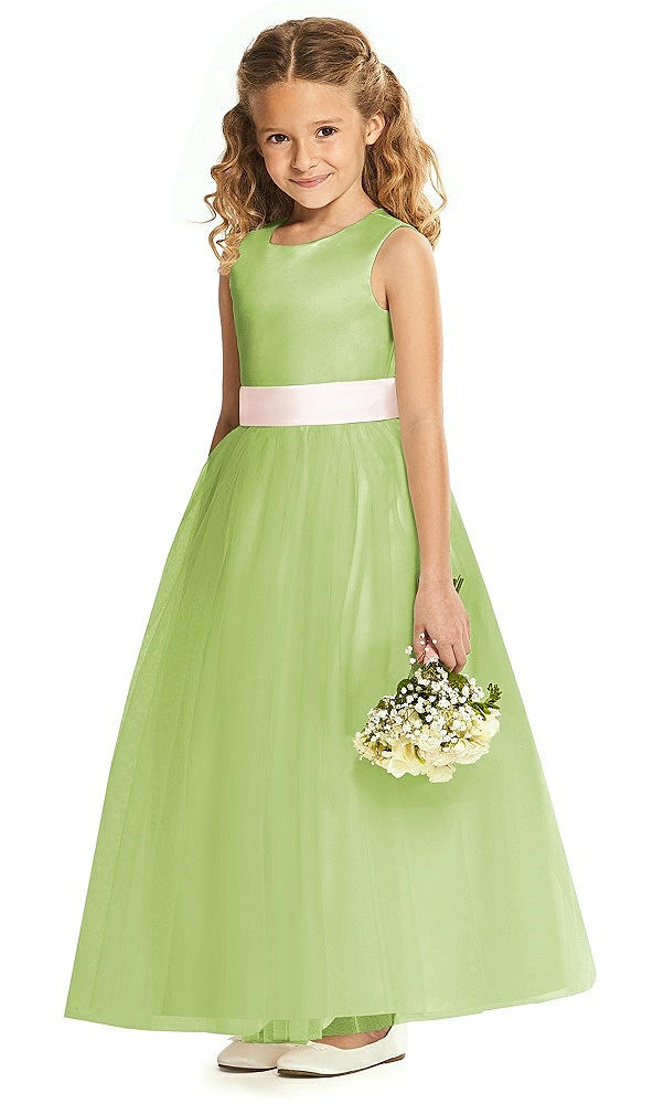 Front View - Mojito & Blush Flower Girl Dress FL4060