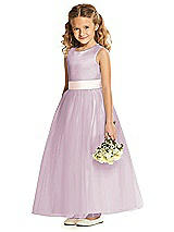 Front View Thumbnail - Suede Rose & Blush Flower Girl Dress FL4060