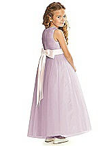 Rear View Thumbnail - Suede Rose & Blush Flower Girl Dress FL4060