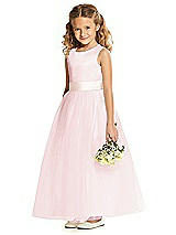 Front View Thumbnail - Ballet Pink & Blush Flower Girl Dress FL4060