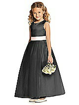 Front View Thumbnail - Black & Blush Flower Girl Dress FL4060