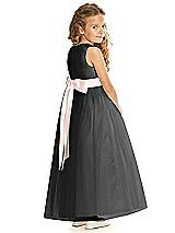 Rear View Thumbnail - Black & Blush Flower Girl Dress FL4060