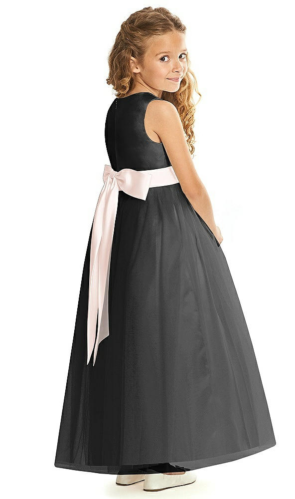 Back View - Black & Blush Flower Girl Dress FL4060