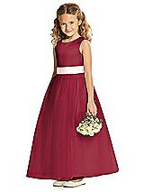 Front View Thumbnail - Burgundy & Blush Flower Girl Dress FL4060