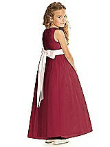 Rear View Thumbnail - Burgundy & Blush Flower Girl Dress FL4060