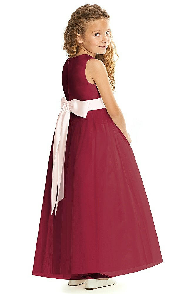 Back View - Burgundy & Blush Flower Girl Dress FL4060