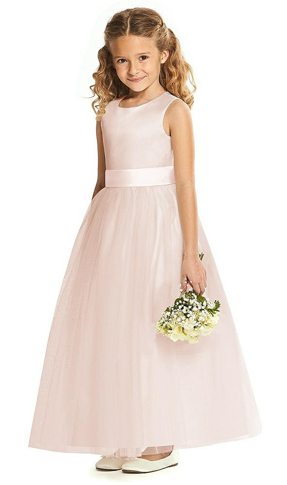 Front View - Cameo & Blush Flower Girl Dress FL4060