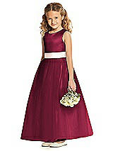 Front View Thumbnail - Cabernet & Blush Flower Girl Dress FL4060