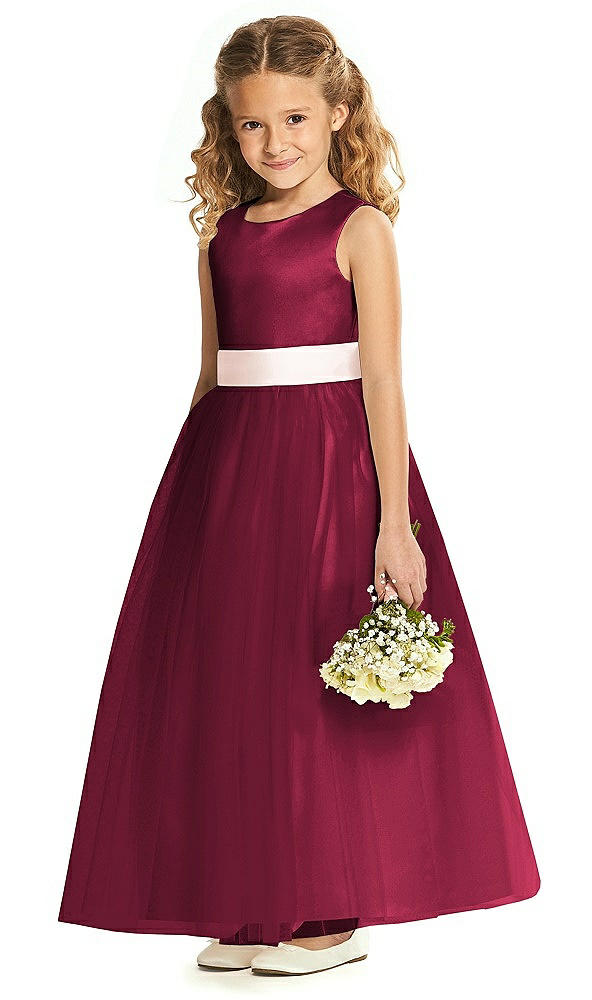 Front View - Cabernet & Blush Flower Girl Dress FL4060