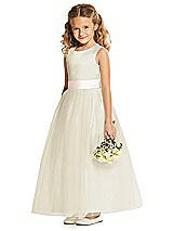 Front View Thumbnail - Champagne & Blush Flower Girl Dress FL4060