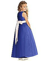 Rear View Thumbnail - Cobalt Blue & Blush Flower Girl Dress FL4060