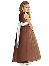 Rear View Thumbnail - Cognac & Blush Flower Girl Dress FL4060