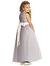 Rear View Thumbnail - Cashmere Gray & Blush Flower Girl Dress FL4060