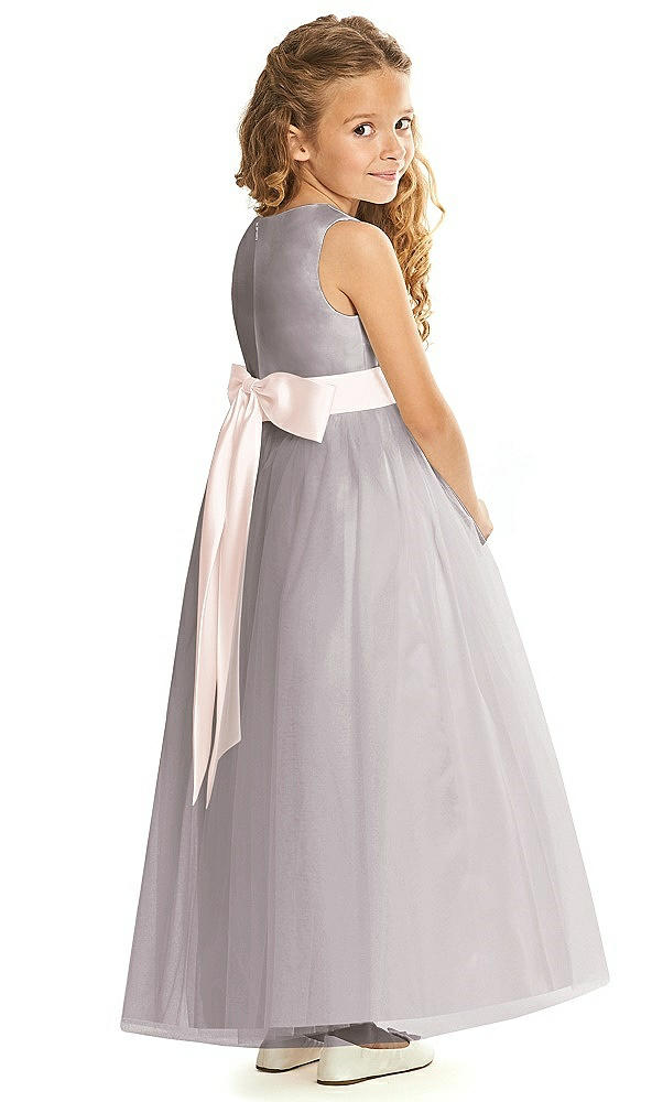 Back View - Cashmere Gray & Blush Flower Girl Dress FL4060