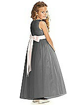 Rear View Thumbnail - Gunmetal & Blush Flower Girl Dress FL4060