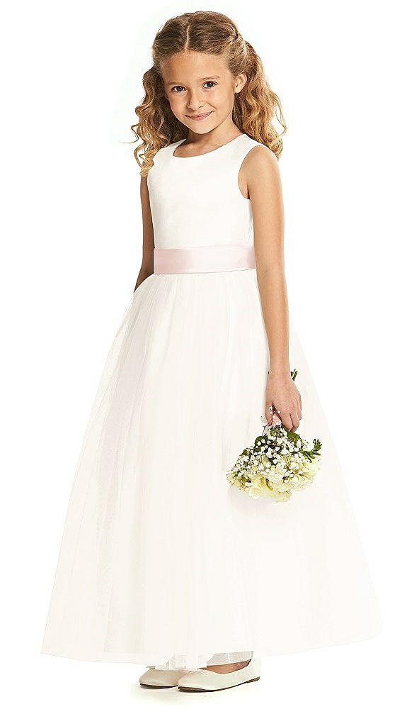 Front View - Ivory & Blush Flower Girl Dress FL4060