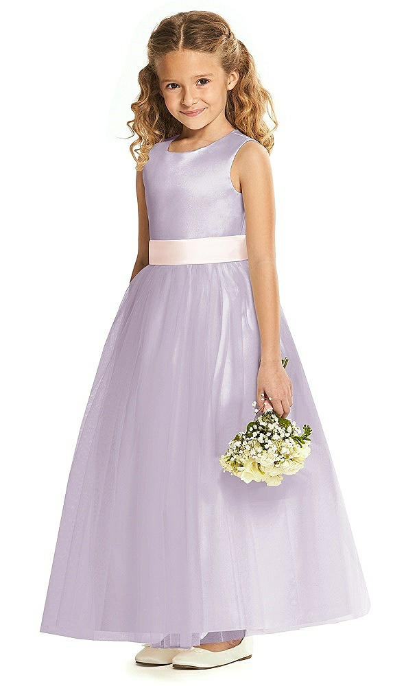 Front View - Lilac Haze & Blush Flower Girl Dress FL4060