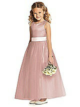 Front View Thumbnail - Neu Nude & Blush Flower Girl Dress FL4060