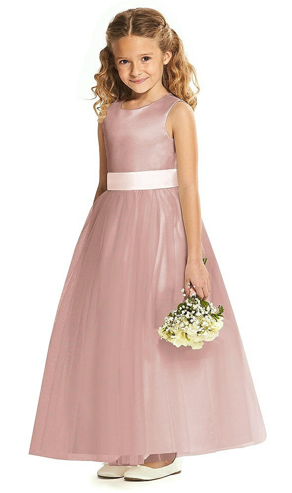 Front View - Neu Nude & Blush Flower Girl Dress FL4060