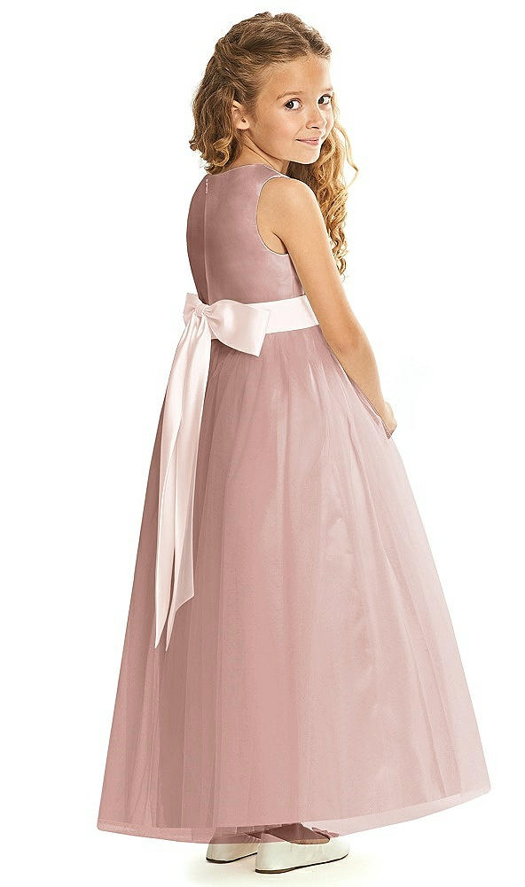 Back View - Neu Nude & Blush Flower Girl Dress FL4060