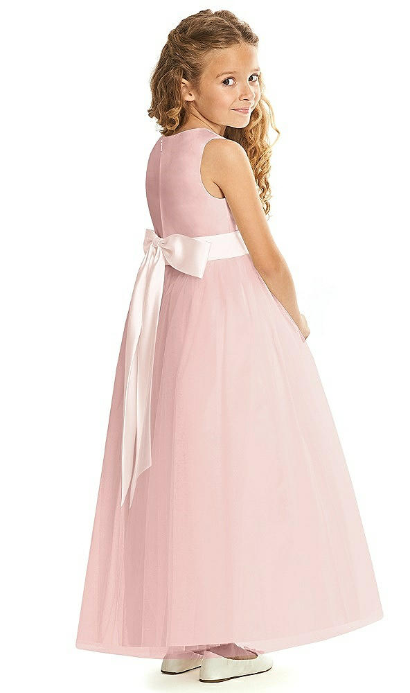 Back View - Rose - PANTONE Rose Quartz & Blush Flower Girl Dress FL4060