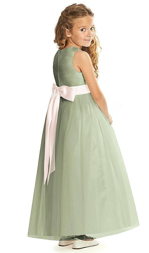 Back View - Sage & Blush Flower Girl Dress FL4060