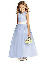 Front View Thumbnail - Sky Blue & Blush Flower Girl Dress FL4060