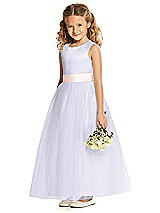 Front View Thumbnail - Silver Dove & Blush Flower Girl Dress FL4060