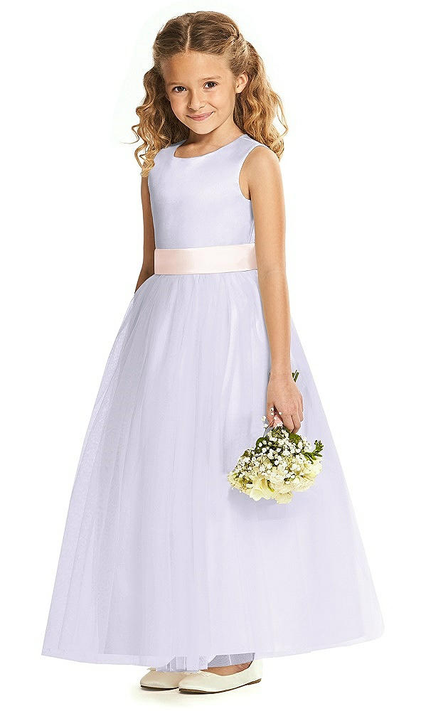 Front View - Silver Dove & Blush Flower Girl Dress FL4060