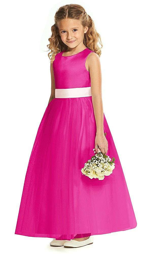 Front View - Think Pink & Blush Flower Girl Dress FL4060