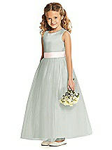 Front View Thumbnail - Willow Green & Blush Flower Girl Dress FL4060