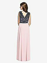 Rear View Thumbnail - Ballet Pink & Midnight Navy Dessy Collection Junior Bridesmaid Dress JR542