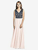 Front View Thumbnail - Blush & Midnight Navy Dessy Collection Junior Bridesmaid Dress JR542