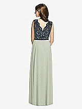 Rear View Thumbnail - Celadon & Midnight Navy Dessy Collection Junior Bridesmaid Dress JR542