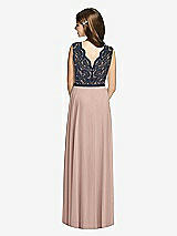 Rear View Thumbnail - Neu Nude & Midnight Navy Dessy Collection Junior Bridesmaid Dress JR542