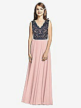 Front View Thumbnail - Rose - PANTONE Rose Quartz & Midnight Navy Dessy Collection Junior Bridesmaid Dress JR542