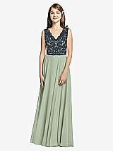 Front View Thumbnail - Sage & Midnight Navy Dessy Collection Junior Bridesmaid Dress JR542