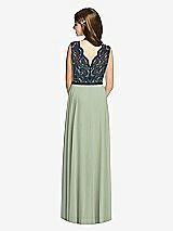 Rear View Thumbnail - Sage & Midnight Navy Dessy Collection Junior Bridesmaid Dress JR542